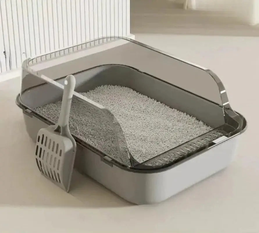 Semi-Enclosed Cat Litter Box